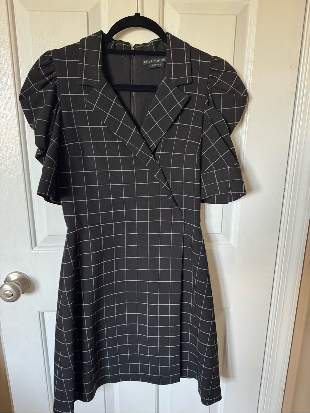 Alice + Olivia Black Windowpane Sheath Dress - Picture 2 of 3